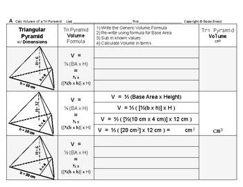 Volume Of Pyramids Worksheet Pdf - worksheet
