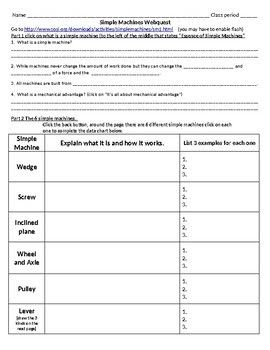 Simple Machines And Mechanical Advantage Worksheet Answers - worksheet