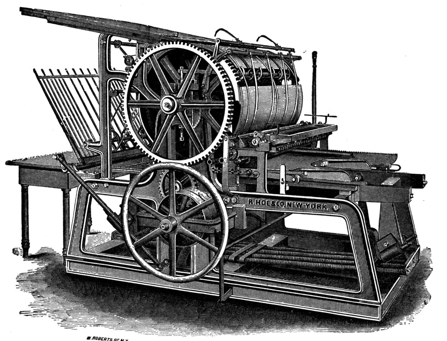 Printing press, product of the Industrial Revolution