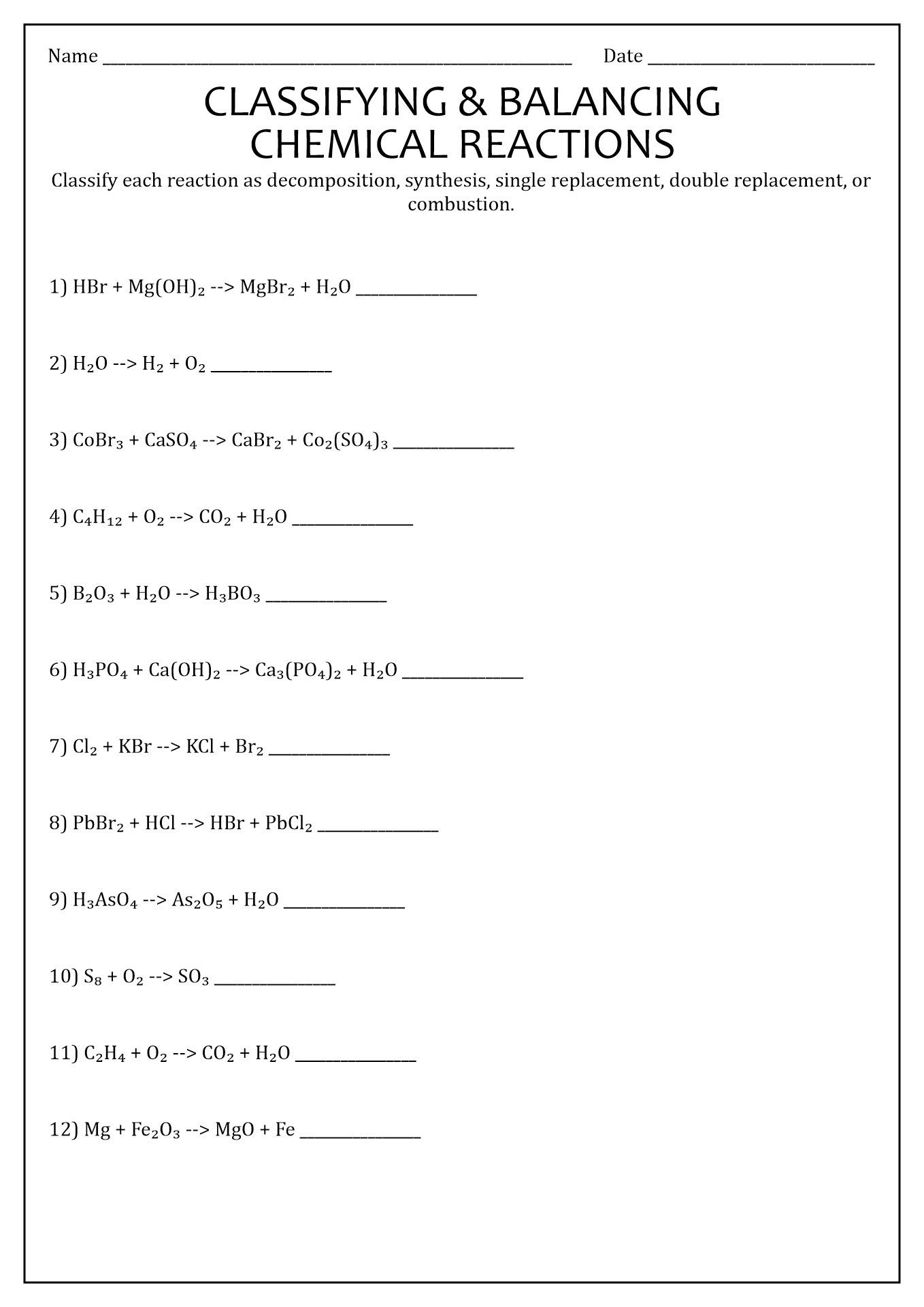 chemical-reactions-worksheet