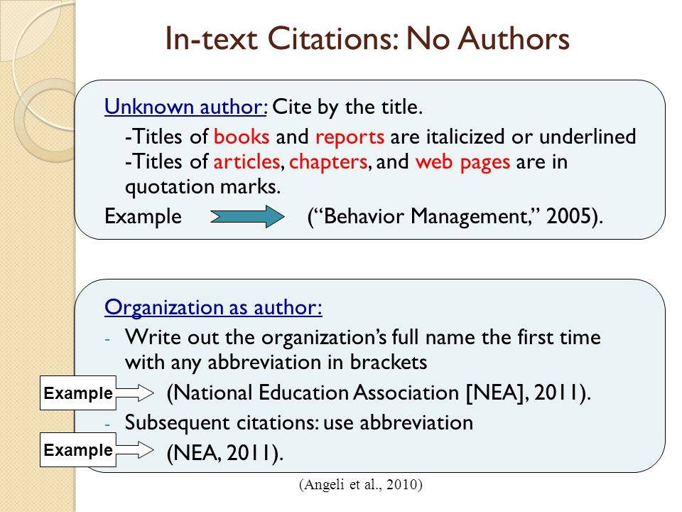 Image de citation apa website citation in text no author