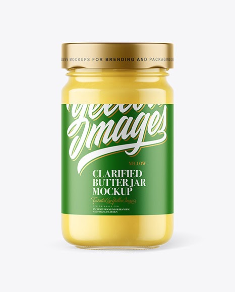 Download Download Ghee Packaging Mockup Yellowimages Clear Glass Jar With Ghee Clarified Butter Mockup In Jar Mockups A Collection Of Free Premium Photoshop Smart Object Showcase M