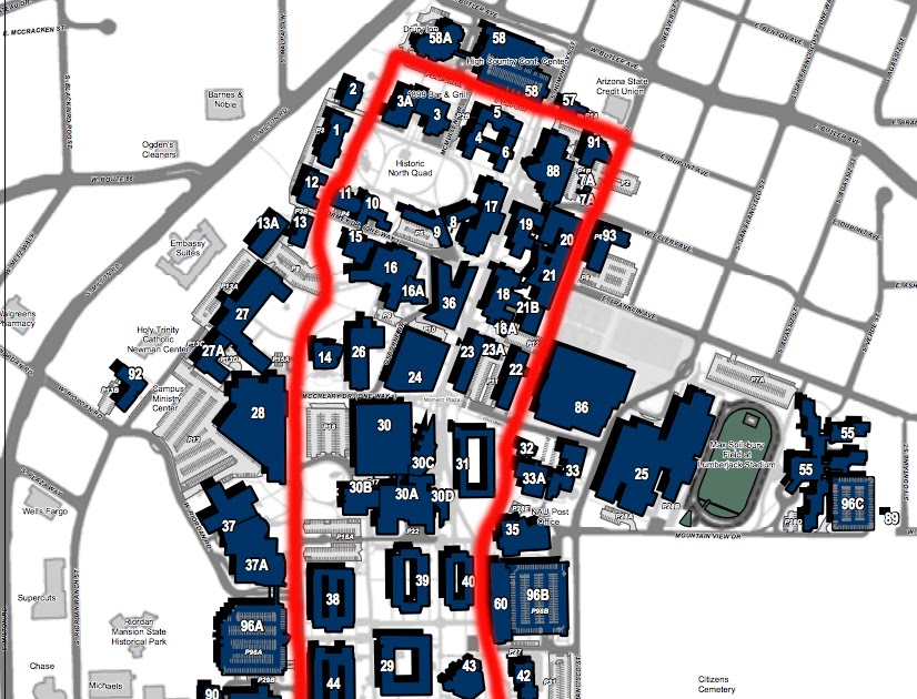 Northern Arizona University Campus Map