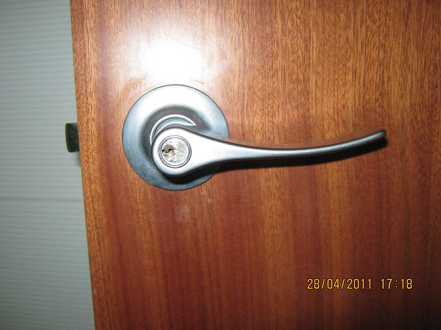 Door-knob of the main door in Sangria Towers at Megapolis Hinjewadi Phase 3, Pune