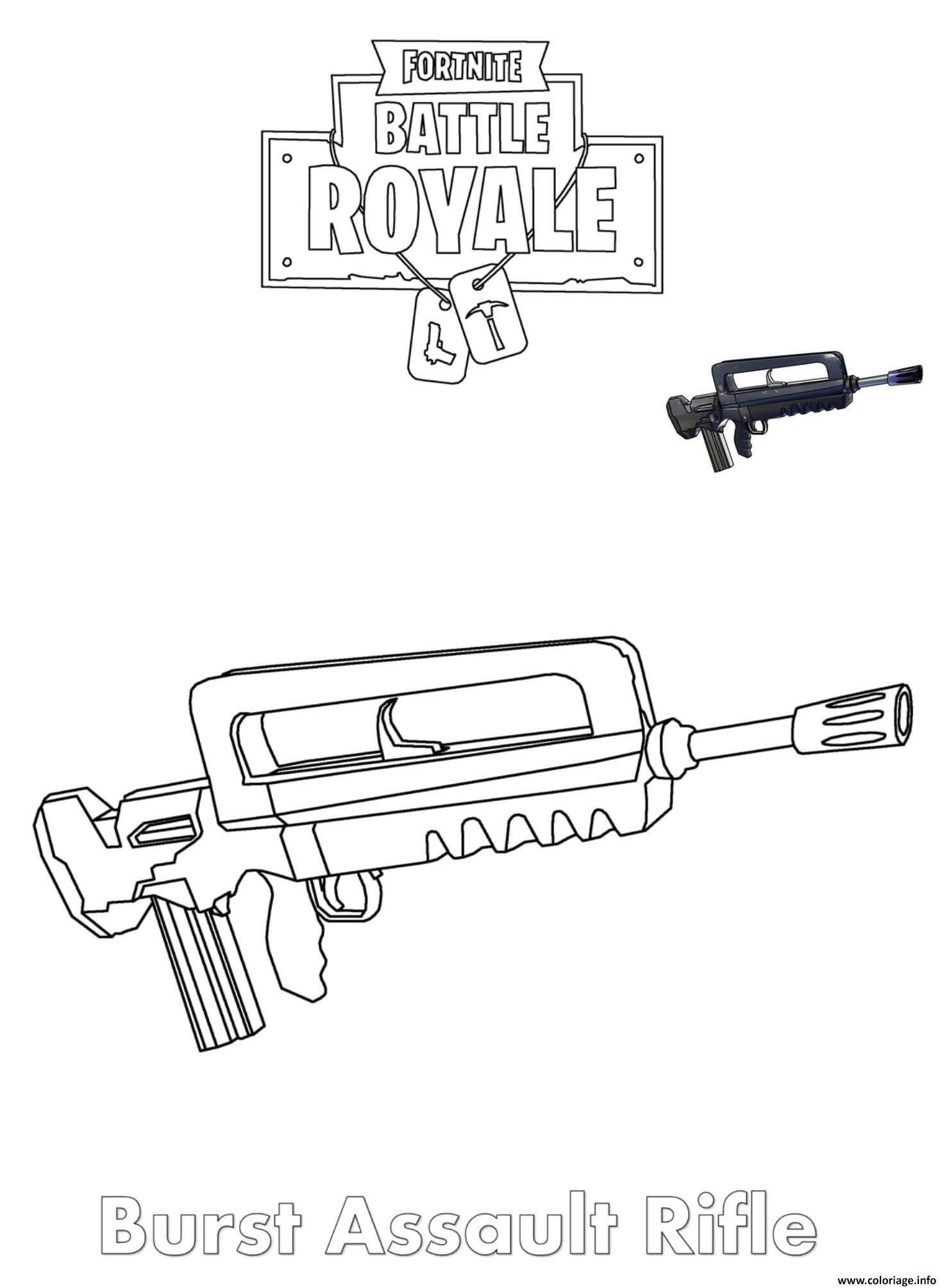 Coloriage fortnite arme pompe