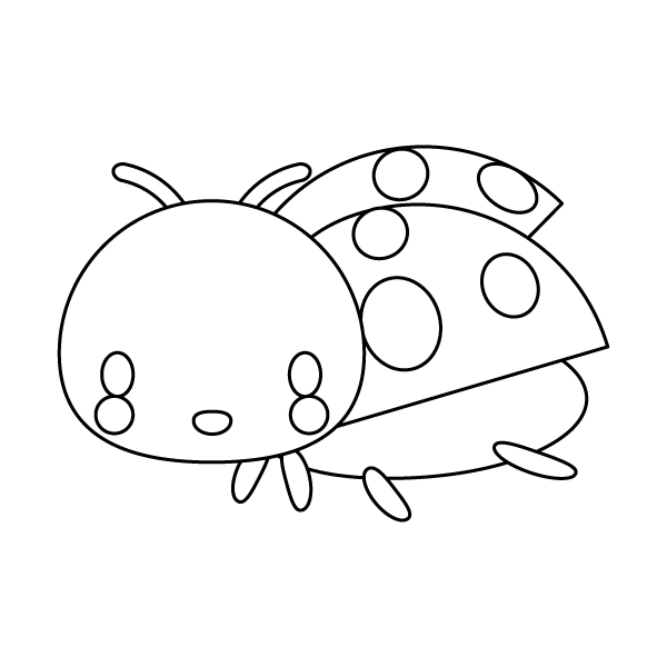 ベスト50 てんとうむし イラスト 白黒 最高の動物画像