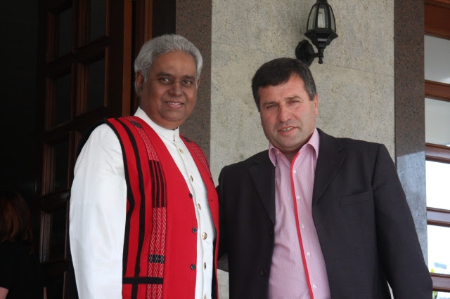 Dr. Madhu Krishan, Chairman of AUGP and Honorary Chairman of DMPP with Mr. Muharrem Berisha, Director of DMPP
