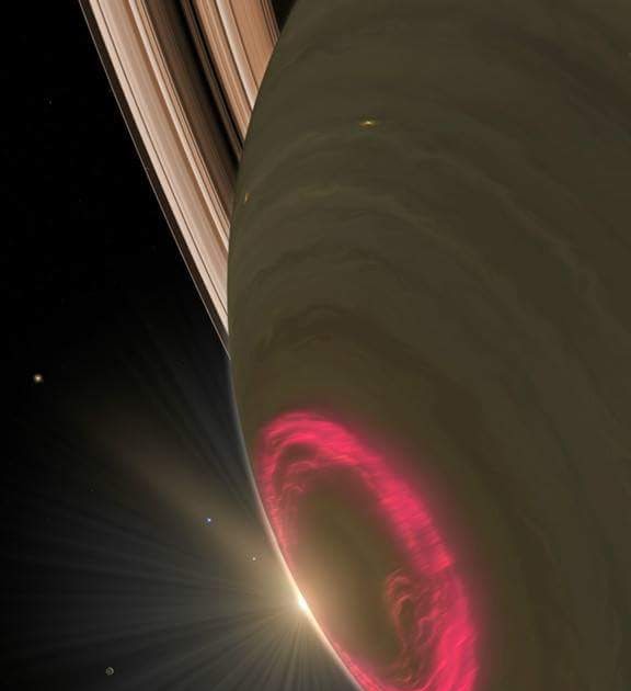 Полярное сияние на Сатурне. Сатурн Планета Полярные сияния. Планета Сатурн в Хаббл. Сатурн юг
