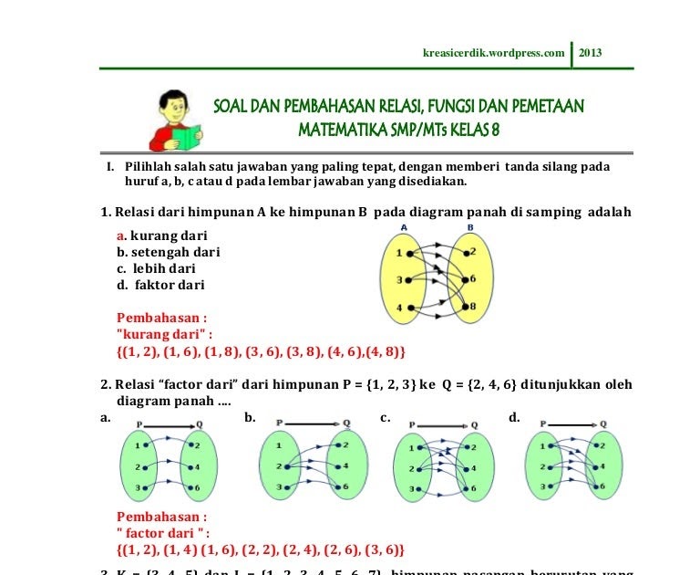 Contoh Soal Relasi Dan Fungsi Matematika Diskrit Beserta Jawabannya