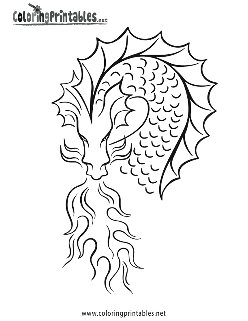 Coloriage De Dragon Qui Crache Du Feu  Des Milliers de Coloriage