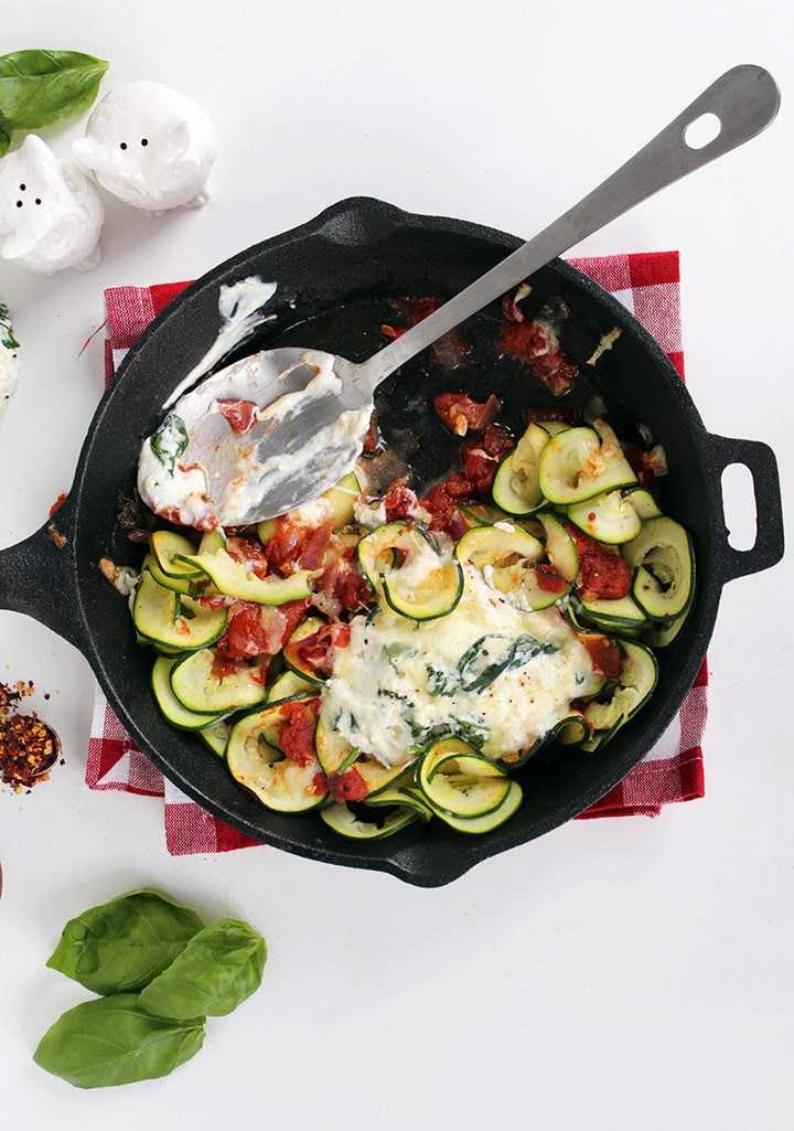 Inspiralized: Deconstructed Manicotti Skillet with Zucchini Noodles Inspiralized: Deconstructed Manicotti Skillet with Zucchini Noodles
