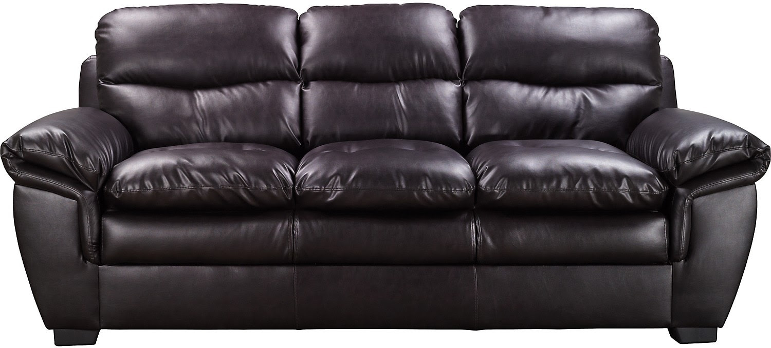 costa brown bonded leather sofa