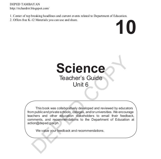 Grade 10 Science Unit 4 Answer Key - Gamers Smart