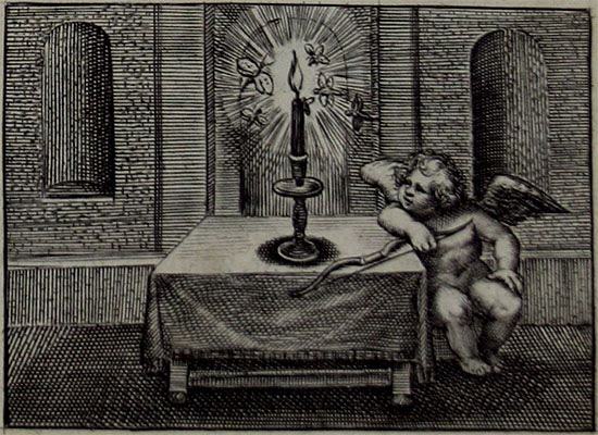 Otho Vaenius, Amorum emblemata, 1608, emblem with candle and butterfly