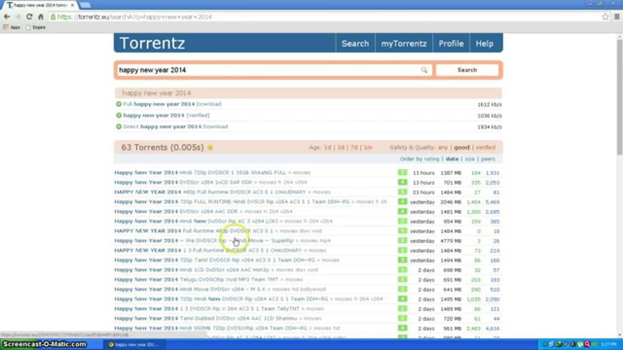 Download movies in torrents