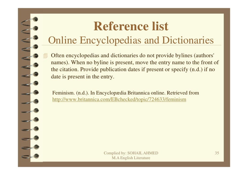 Apa Citation Online Encyclopedia No Author