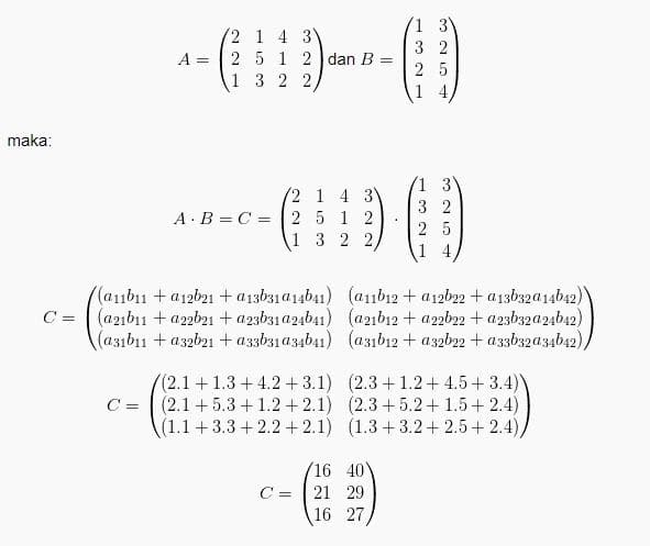 Contoh perkalian matriks 3x3