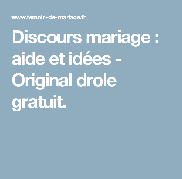 Adindaaa Exemple Discours Mariage Humoristique Gratuit