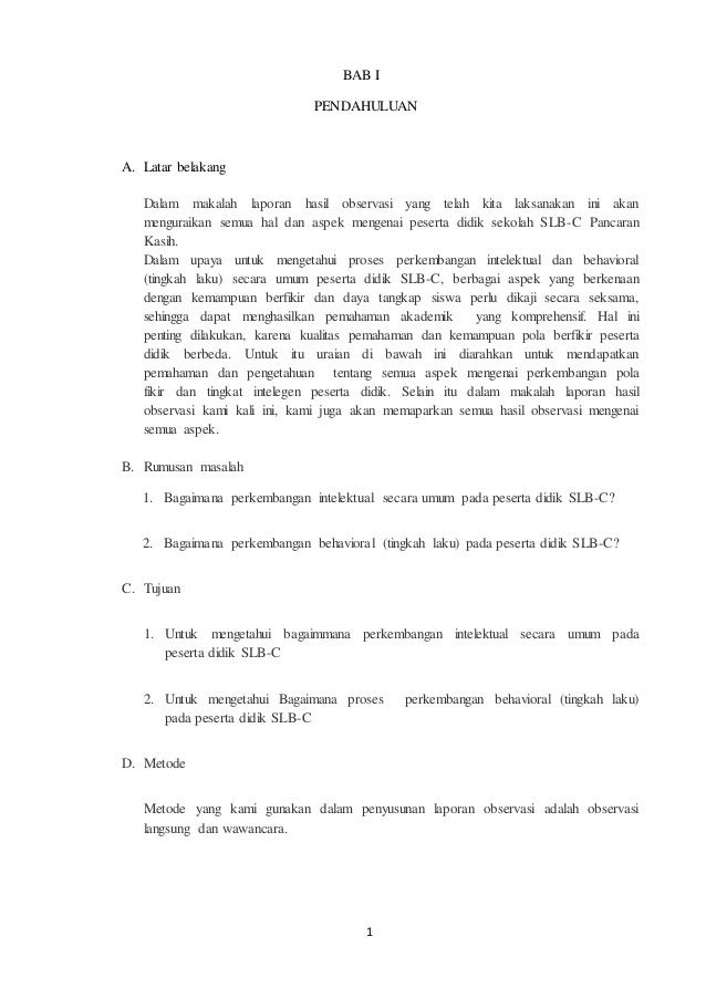Contoh Laporan Observasi Sekolah Smp Guru Paud