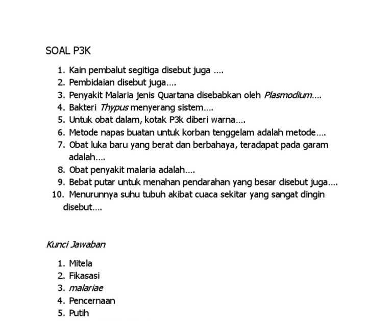 Soal Pengetahuan Umum Dan Kunci Jawaban Guru Galeri