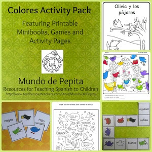 Spanish color activities from Mundo de Pepita.