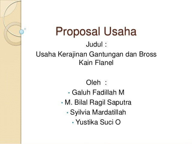 Contoh proposal usaha smk