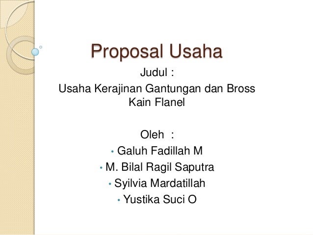 Proposal Usaha Makanan Hewani
