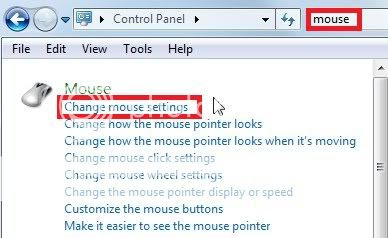 Change mouse settings