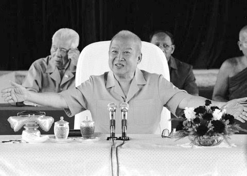King Norodom Sihanouk of Cambodia before his weekly audience with people at the royal palace in PhnomPenh in 1994.