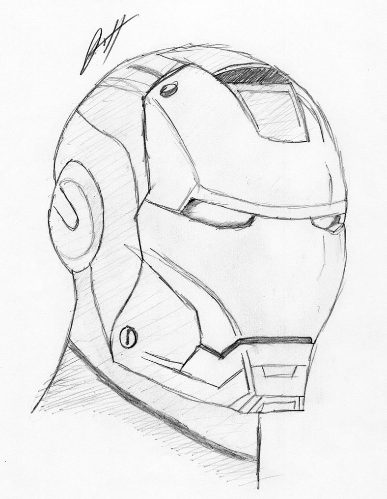 Easy Helmet Iron Man Face Drawing - Smithcoreview