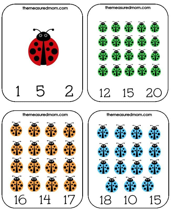 ladybug count and clip cards 2 the measured mom Printable Counting Activity for Preschoolers: Ladybug Count & Clip Cards