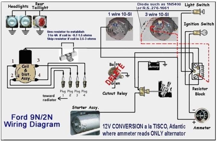 Ford 9n Wiring Diagram 12 Volt 1 Wire Alternator - Wiring Diagram