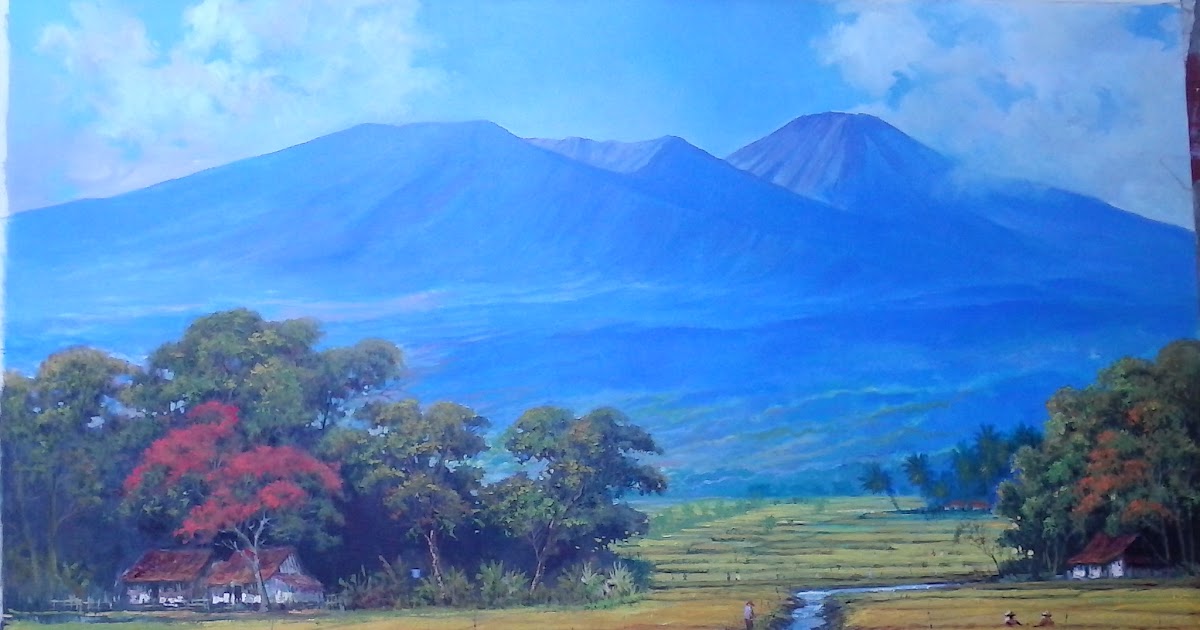 Lukisan Pemandangan Gunung Yang Indah - Gambar Terbaru HD