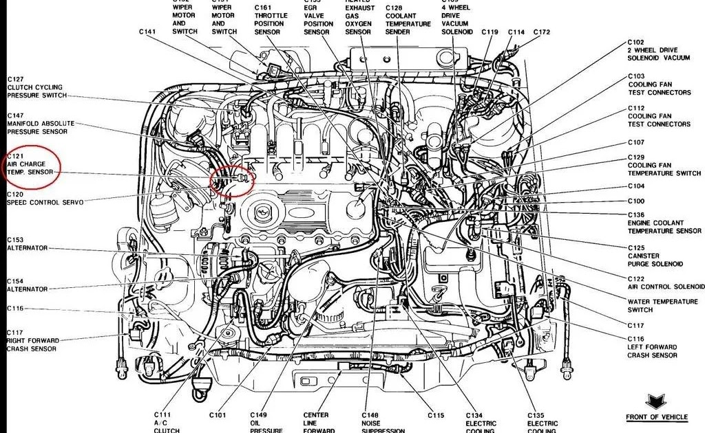 2001 ford taurus heater hose diagram