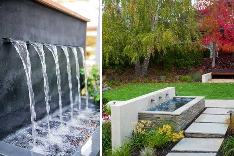 Terrazas Con Fuentes De Agua / Decorando El Jardin Con Fuente De Agua