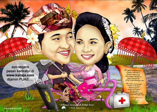 Karikatur digital Karikatur Pengantin Karikatur digital Karikatur Pengantin