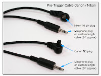 PT1010: Pre-Trigger (MotorDrive) Cable for Canon N3 or Nikon 10 Pin Cameras - No AutoFocus Override Switch
