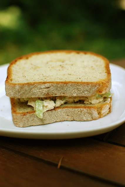 chicken salad sandwich on Udi's bread
