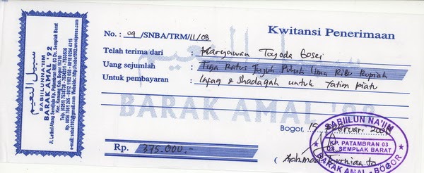 Contoh Kwitansi Untuk Donatur Contohlah Q