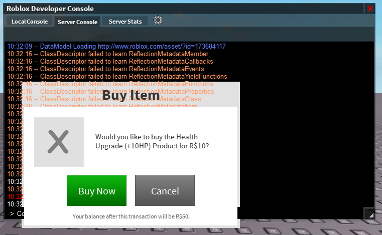 Roblox Developer Console Scripts Pastebin