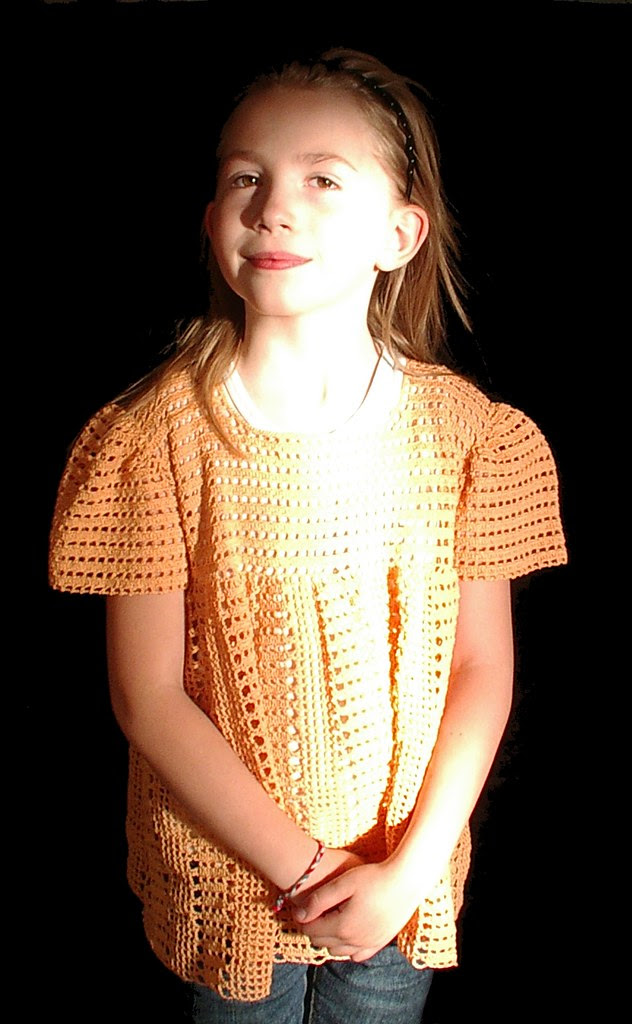 image 3 orange crochet shirt