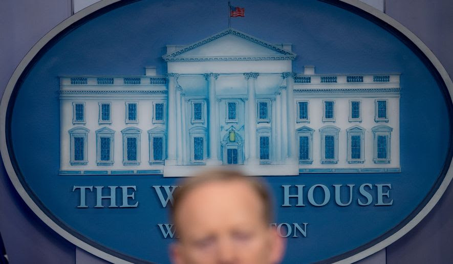 White House press secretary Sean Spicer speaks to the media during the daily press briefing at the White House, Tuesday, March 21, 2017, in Washington. Spicer discussed healthcare, immigration, and other topics. (AP Photo/Andrew Harnik)