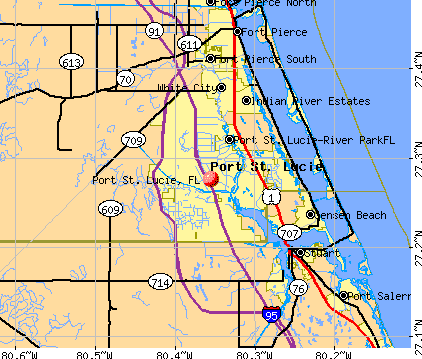 Map Of Florida Port St Lucie - Topographic Map World