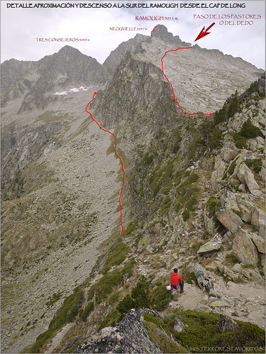 DETALLE APROXIMACIÓN Y DESCENSO POR PASO DE LOS PASTORES O DEL DEDO DEL RAMOUG HACIA EL PAS