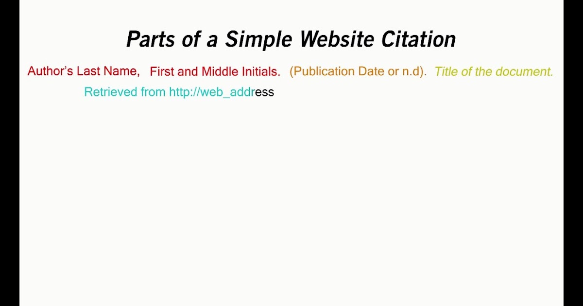 Apa Reference Generator For A Website