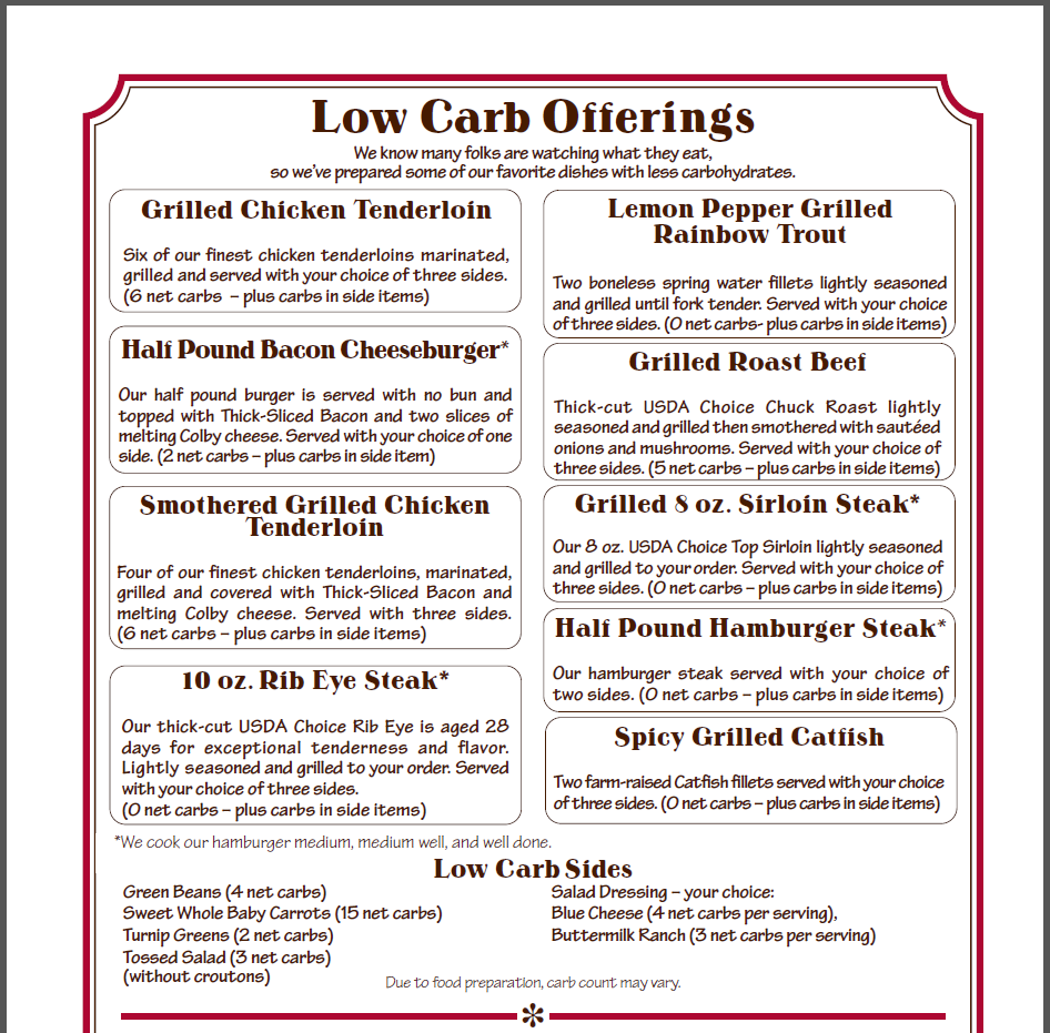 Cracker Barrel Healthy Menu / The Hidden Gem of the Cracker Barrel