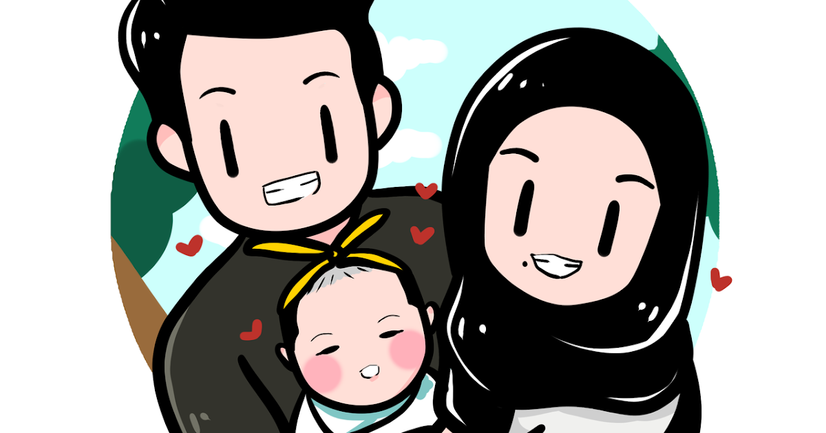 Menakjubkan 30 Gambar Kartun Keluarga Muslim Muslimah Gambar Kartun