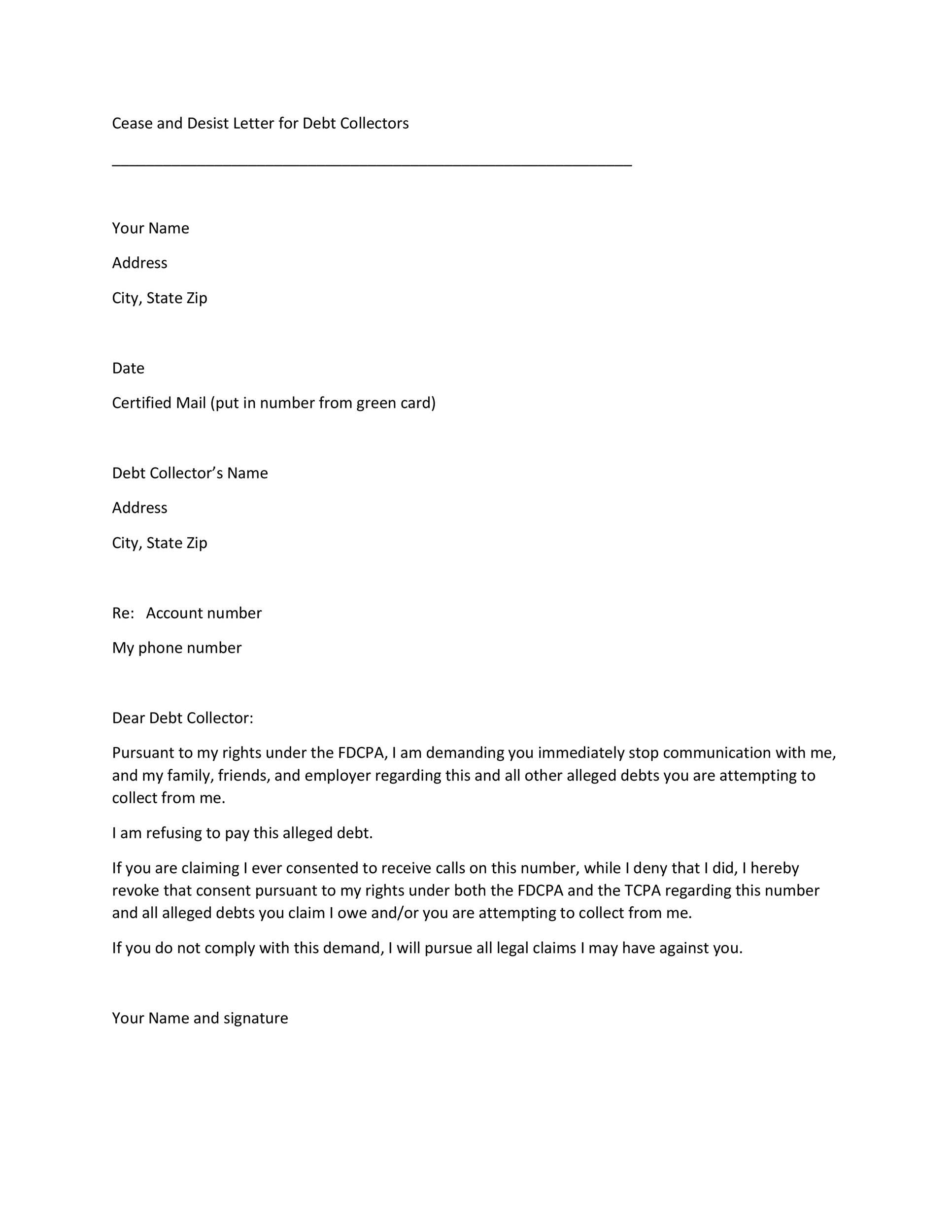 Notice To Cease And Desist Template HQ Printable Documents