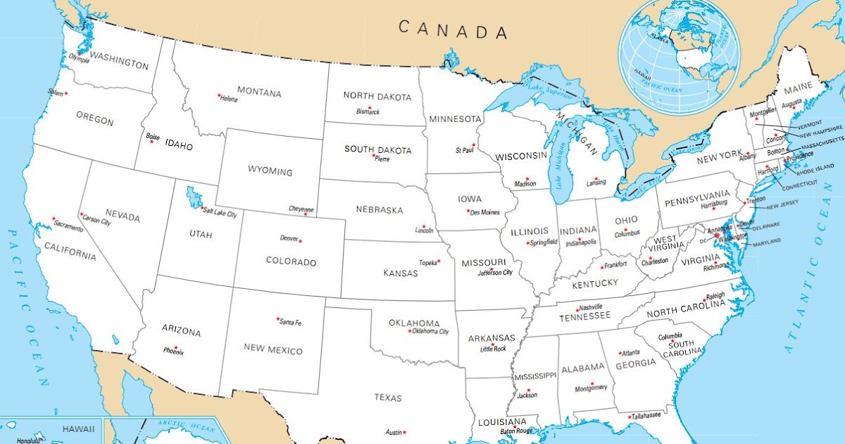 Us Map With Washington Dc Labeled