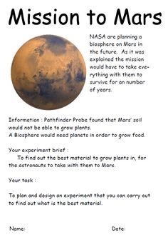 Mission To Mars Worksheet Answers - Worksheet List